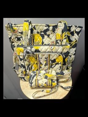 Vera Bradley Retired Dogwood Floral Quilted Tote, Crossbody Bag & Wristlet Set
